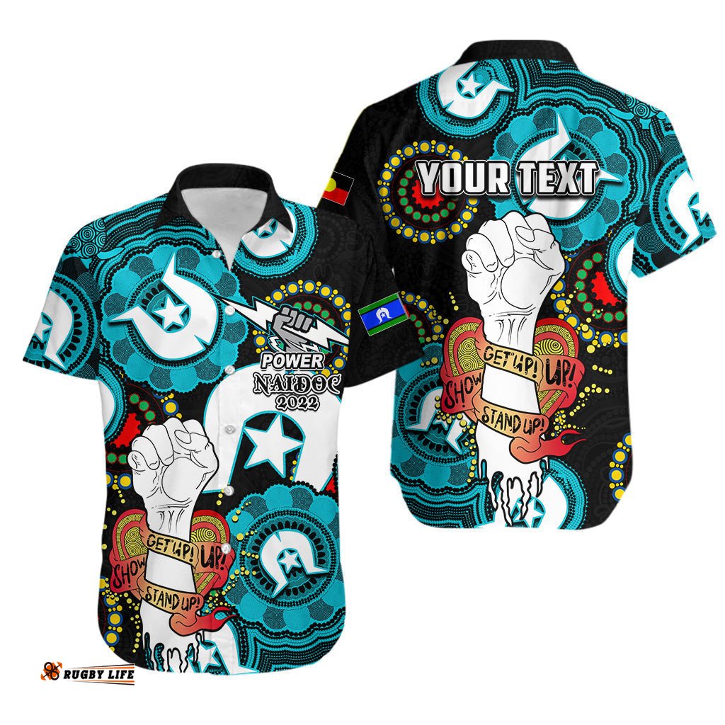 Custom Personalised Power Australian Football Hawaiian Shirt NAIDOC Week Let's Fight Together