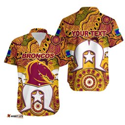 Custom Personalised Broncos Torres Strait Islanders Mix Aboriginal HawaiIan Shirt