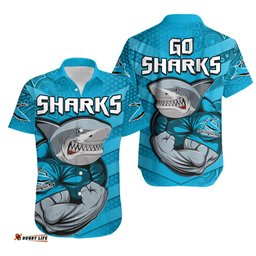 Sharks Rugby Hawaiian Shirt Go Sharkies Aboriginal Sporty Version