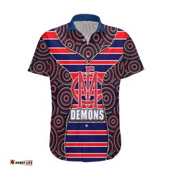 AFL Demons Hawaiian Shirt Mix Dot Aboriginal