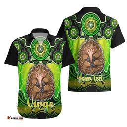Personalised Australia Virgo Echidna Zodiac Hawaiian Shirt Auz Astrology Aboriginal Green
