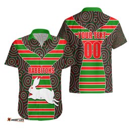 NRL Rabbitohs Hawaiian Shirt Mix Dot Aboriginal
