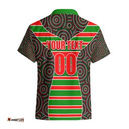 NRL Rabbitohs Hawaiian Shirt Mix Dot Aboriginal