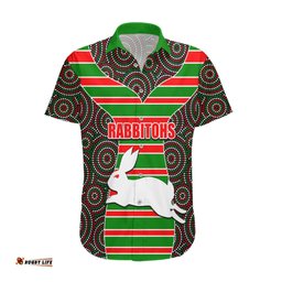 NRL Rabbitohs Hawaiian Shirt Mix Dot Aboriginal
