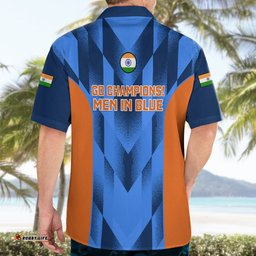 India Cricket Hawaiian Shirt Men In Blue Go Champions World Cup