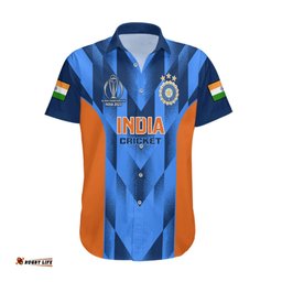 India Cricket Hawaiian Shirt Men In Blue Go Champions World Cup