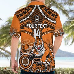 Personalised Tigers Rugby Hawaiian Shirt Aboriginal Mix Polynesian Pattern