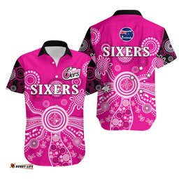 Sydney Sixers Hawaiian Shirt Cricket Indigenous Australian Art Ver.01