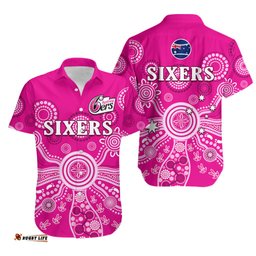 Sydney Sixers Hawaiian Shirt Cricket Indigenous Australian Art Ver.02