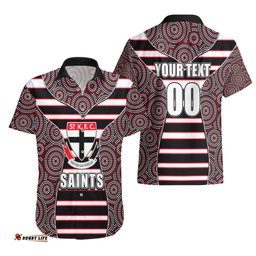 AFL Saints Hawaiian Shirt Mix Dot Aboriginal