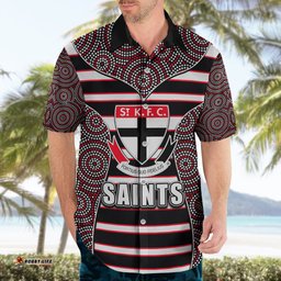AFL Saints Hawaiian Shirt Mix Dot Aboriginal
