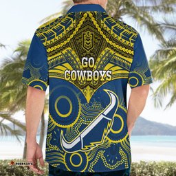 Cowboys Rugby Hawaiian Shirt Aboriginal Mix Polynesian Pattern