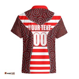 AFL Swans Hawaiian Shirt Mix Dot Aboriginal