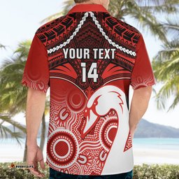 Personalised Sydney Swans Football Hawaiian Shirt Go Swannies Aboriginal Mix Polynesian Pattern
