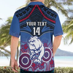 Personalised Bulldogs Football Hawaiian Shirt Doggies Aboriginal Mix Polynesian Pattern