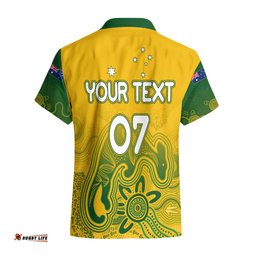 Personalised Australia Soccer Indigenous Hawaiian Shirt Women World Cup Matildas Gradient Ver.