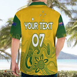 Personalised Australia Soccer Indigenous Hawaiian Shirt Women World Cup Matildas Gradient Ver.