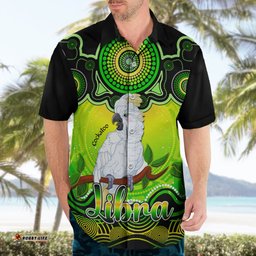 Personalised Australia Libra Cockatoo Zodiac Hawaiian Shirt Auz Astrology Aboriginal Green