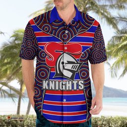 NRL Knights Hawaiian Shirt Mix Dot Aboriginal
