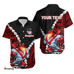 Dragons Rugby Hawaiian Shirt Mix Polynesian