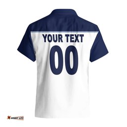 Custom Text And Number NRL Cowboys Hawaiian Shirt New Jersey White