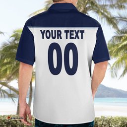 Custom Text And Number NRL Cowboys Hawaiian Shirt New Jersey White