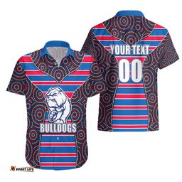 AFL Bulldogs Hawaiian Shirt Mix Dot Aboriginal