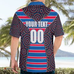 AFL Bulldogs Hawaiian Shirt Mix Dot Aboriginal