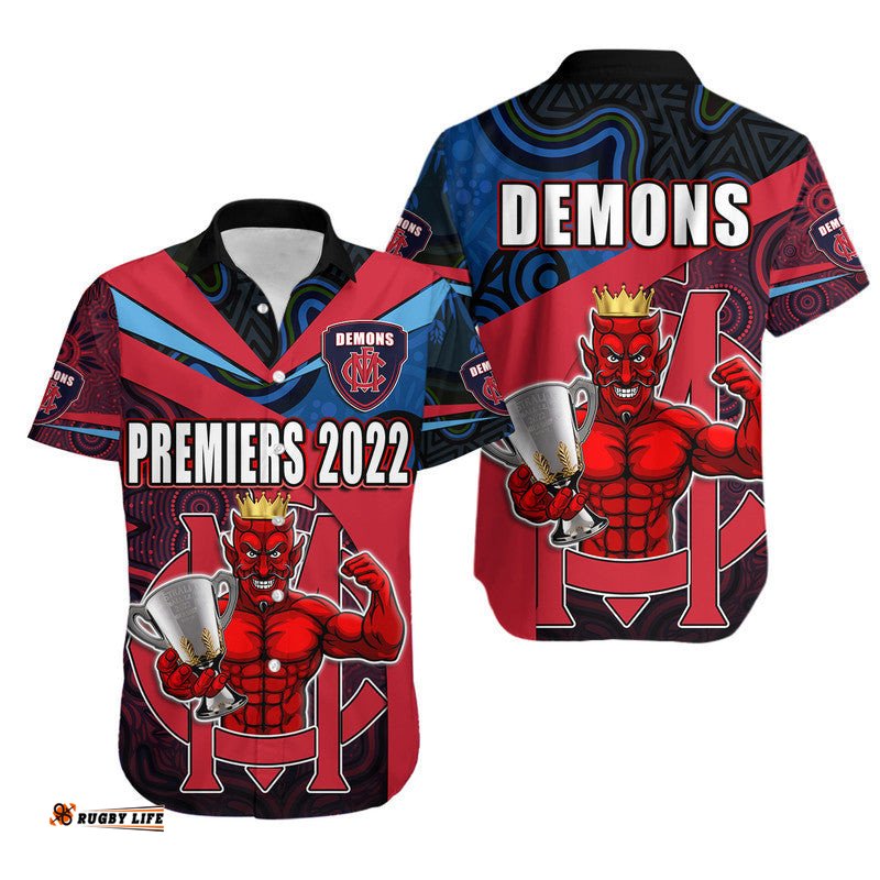 Melbourne Football Premiers Hawaiian Shirt Demons Indigenous Style
