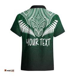 Personalised New Zealand Hawaiian Shirt Hei Matau Mix Silver Fern Basic