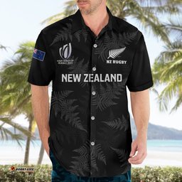 Personalised New Zealand Silver Fern Rugby Hawaiian Shirt Go Aotearoa World Cup