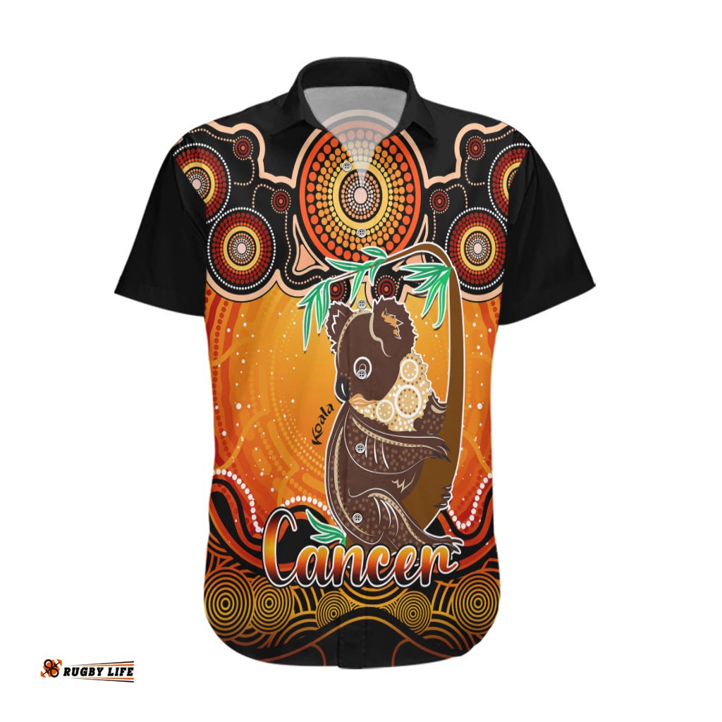 Personalised Australia Cancer Koala Zodiac Hawaiian Shirt Auz Astrology Aboriginal Red