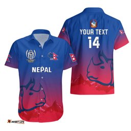 Personalised Nepal Cricket Hawaiian Shirt Dynamic Version
