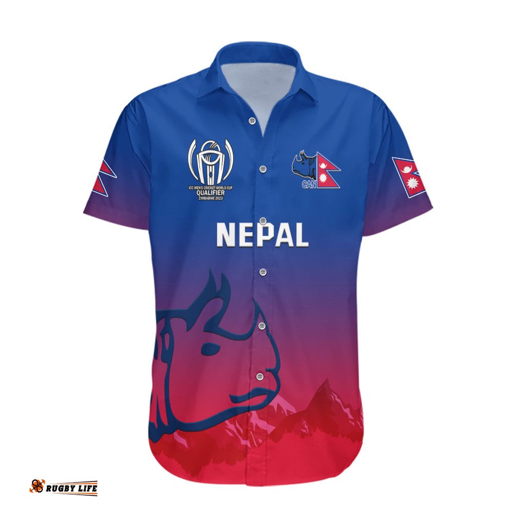 Personalised Nepal Cricket Hawaiian Shirt Dynamic Version