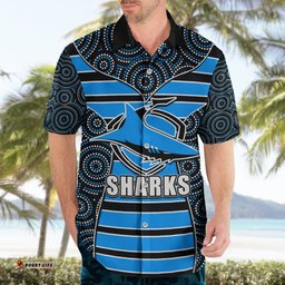 NRL Sharks Hawaiian Shirt Mix Dot Aboriginal
