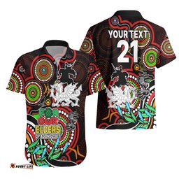 Custom Dragons Rugby Aboriginal Art Hawaiian Shirt NAIDOC Indigenous Tribal