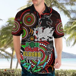 Custom Dragons Rugby Aboriginal Art Hawaiian Shirt NAIDOC Indigenous Tribal