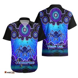 Personalised Australia Scorpio Tarantulas Spider Zodiac Hawaiian Shirt Auz Astrology Aboriginal Blue