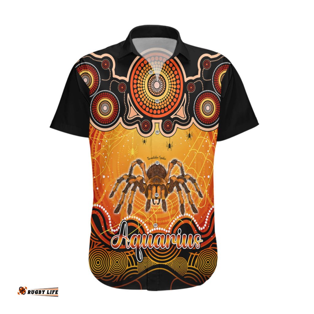 Personalised Australia Scorpio Tarantulas Spider Zodiac Hawaiian Shirt Auz Astrology Aboriginal Red