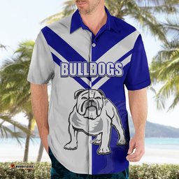 Custom Text And Number NRL Bulldogs Hawaiian Shirt Mix Jersey