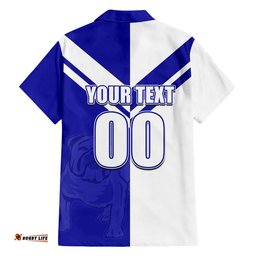 Custom Text And Number NRL Bulldogs Hawaiian Shirt Mix Jersey