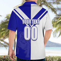 Custom Text And Number NRL Bulldogs Hawaiian Shirt Mix Jersey