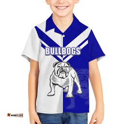 Custom Text And Number NRL Bulldogs Hawaiian Shirt Mix Jersey