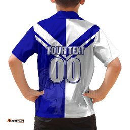 Custom Text And Number NRL Bulldogs Hawaiian Shirt Mix Jersey