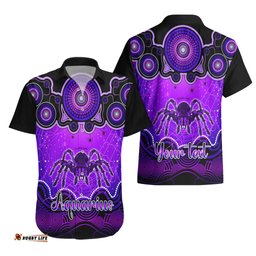 Personalised Australia Scorpio Tarantulas Spider Zodiac Hawaiian Shirt Auz Astrology Aboriginal Purple