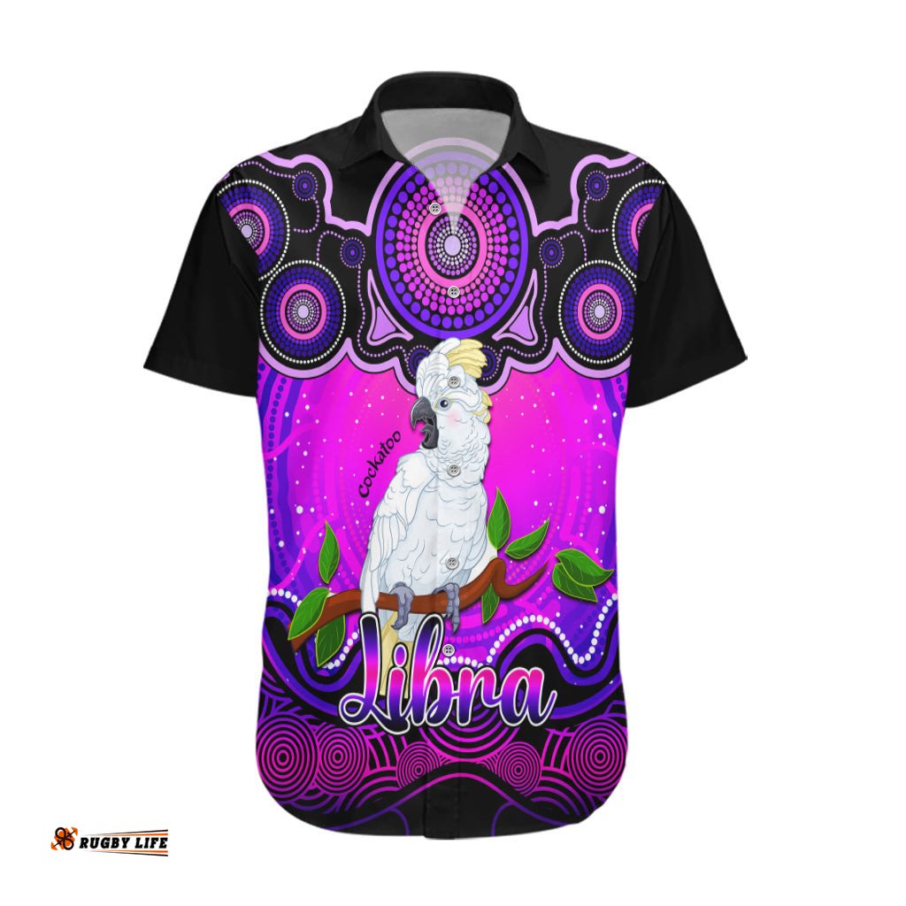 Personalised Australia Libra Cockatoo Zodiac Hawaiian Shirt Auz Astrology Aboriginal Magenta