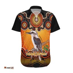 Personalised Australia Sagittarius Kookaburra Zodiac Hawaiian Shirt Auz Astrology Aboriginal Red