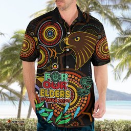 Hawks Football Aboriginal Art Hawaiian Shirt NAIDOC Indigenous Tribal