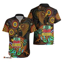 Hawks Football Aboriginal Art Hawaiian Shirt NAIDOC Indigenous Tribal