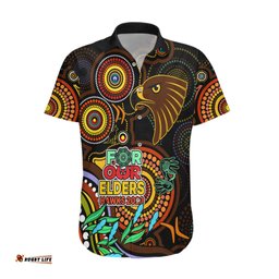 Hawks Football Aboriginal Art Hawaiian Shirt NAIDOC Indigenous Tribal